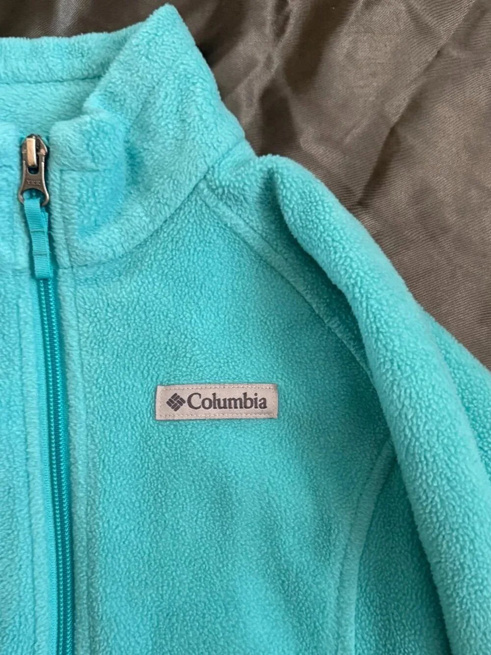 Columbia Girls S (7/8) Aqua Full Zip Fleece Jacket